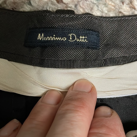 Massimo dutti high waist pleated cropped zip ankle pants - Picture 3 of 10